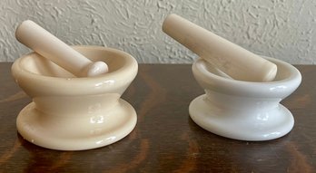 (2) Vintage Coors Mortar And Pestles - Pink And White