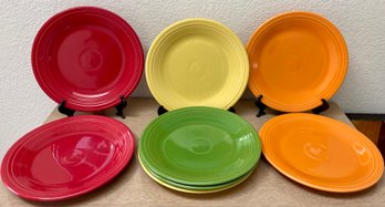 (8) Assorted Color Fiesta HLC Plates - 10.5 Inches