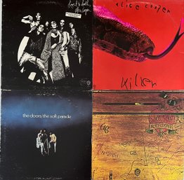 (4) Vintage Vinyl Albums - (3) Alice Cooper Killer, Schools Out, And Love It To Death & The Doors Soft Parade