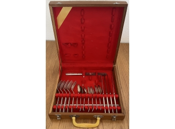 Vintage Wallace 1835 Partial Flatware Set With Wood Box - Bakelite Handle