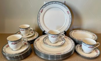 Lenox Country Romance Fine China 4 - Piece Dish Set - (6) Dinner Plates, (5) Side Plates, Bowls, Saucers, Cups