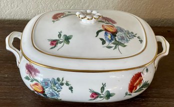 Wedgewood Colonial Sprays Made In England Covered Square Casserole Dish With Handles