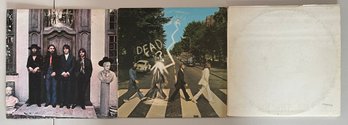 (3) Vintage Beatles Vinyl Albums - Abby Road, White Album, And Hey Jude (as Is)