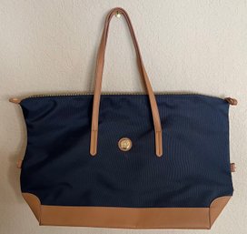 Tommy Hilfiger Navy Blue Purse With Tan Strap