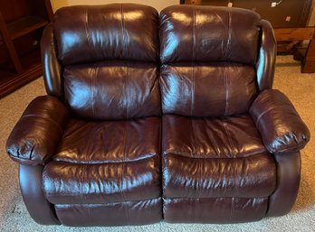 Ashley Furniture Brown Leather Reclining Love Seat