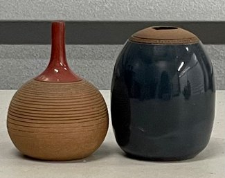 (2) David Cruz Puerto Rico Vintage Miniature Pottery Vases