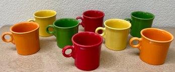 (8) Assorted Color Fiesta HLC Mugs - 5 X 3.5 Inch