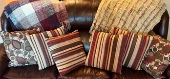 Assorted Decorative Pillows And Throw Blankets - William Sonoma, And More