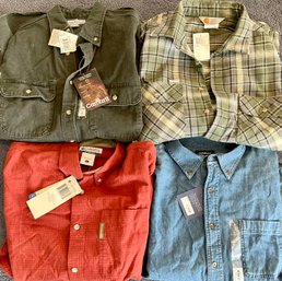 (4) Men's Large Shirts With Original Tags - Carhart, Columbia, And Croft And Barrow
