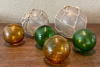 Collection Of Assorted Size Japanese Blown Glass Fishing Float Balls