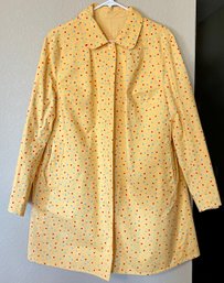 Hand Made Polka Dot Spring Coat With Pockets Ladies Size Large