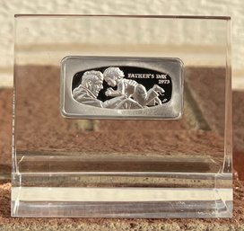 Franklin Mint 1000 Grain Sterling Silver Father's Day 1973 Ingot Encased