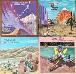4 Vintage Vinyl Record Albums - Little Feet - Down On The Farm - Feats Don't Fail Me Know - Time Loves A Hero