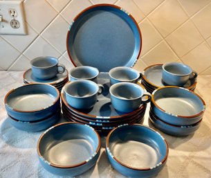 Dansk International Designs LTD Mesa Stoneware Dish Set Of 6- Dinner Plates, Side Plates, Cups, Bowls, Saucers