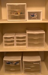 Set Of Assorted Sterelite Plastic Organizers