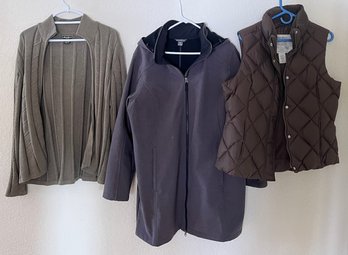 Eddie Bauer Women's XL And XXL Winter Vest, Sweater, And Jacket