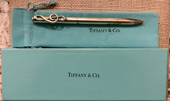Sterling Silver Tiffany And Co. Musical Note Pen With Original Bag And Box