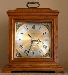 Vintage Linden Westminster Oak Framed Mantle Clock