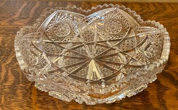 Brilliant Cut Glass Crystal Atomic 10 Inch Star Bowl