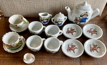 Vintage Madeline Schylling  Miniature Tea Set - Mount Rushmore Cup & Saucer - Bird Cup & Saucer