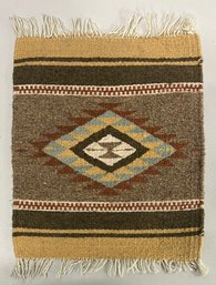 Vintage Hand Woven Wool Southwestern Miniature Rug