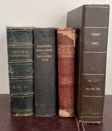 Antique Books - Harpers Magazine, National Repository 1878, New Practical Reference Library, Literary Digest