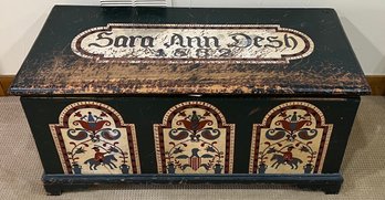 Antique Pennsylvania Dutch Painted Dower Chest 1832 Sara Ann Desh With Key