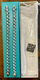 2 Milor Italy 950 Silver Twist Bracelets 7.5' Long And Total Weight 45.9 Grams  In Original Box With Bag
