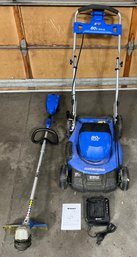 Kobalt 80v Max 21 Inch Electric Mower And Trimmer With 6.0 Ah Battery And Charging Station