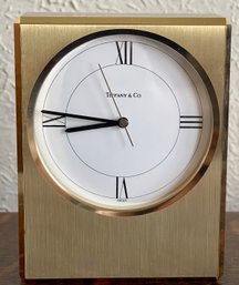 Tiffany And Company Brass Clock No 215268 Swiss Made