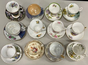 (12) Vintage Cups And Saucers - Royal Albert, Royal Doulton, Royal Windsor, And More