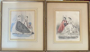 Pair Of Vintage Les Mobes Parisienes Fashion Prints In Frames