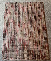 47' X 70' Woven Jute Black, Red, And Tan Rug