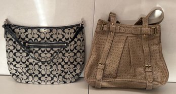 (2) Purses - Charlie Lapson Vegan Leather Crocodile, And Coach Reproduction