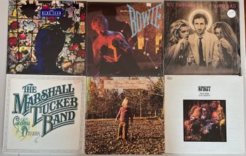 (6) Vintage Vinyl Albums - Allman Brothers, David Bowie, Pete Townshend, Spirit, And More
