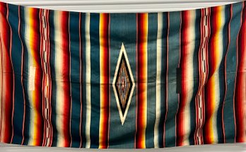 90' X 46' Antique Mexico Southwestern Multi Color Blanket (as Is)