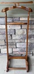 Vintage Solid Oak Gentlemen's Valet Stand (as Is)