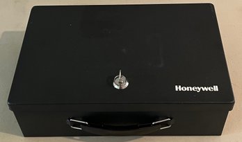 Black Honeywell Metal Lock Box With 2 Keys