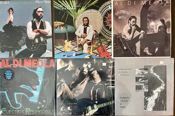 6 Vintage Vinyl Record Albums - Al Di Meola - Elegant Gypsy -Electric Rendezvous - Hotel Splendido - Scenario
