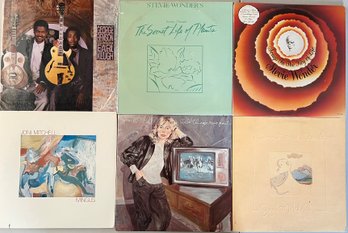 (6) Vintage Vinyl Albums- Stevie Wonder, Joni Mitchell, George Benson