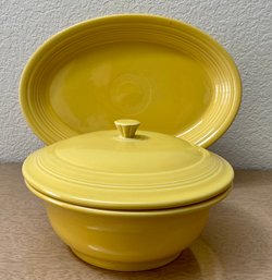 Fiesta Sunflower Casserole And Serving Platter