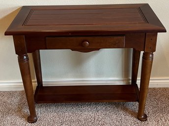 Bassett Dark Wood Single Drawer Hall Or Side Table