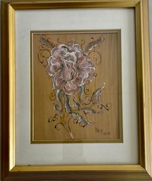 Vintage Gold Frame Flower Painting By Mindy '02