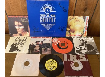 Big Country The Crossing Signed Album And Assorted 45's Adam Ant, Dolce, Call Me Blondie And More