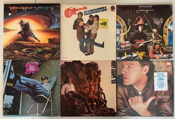(6) Vintage Vinyl Albums - Moby Grape, Gilmour, The Monkees, And Graeme Edge  Band