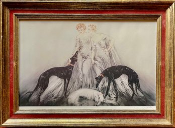 1930 Signed Louis Icart Coursing Speed III Art Deco Print Framed  Copyright 1930 Bt L. Icart Paris