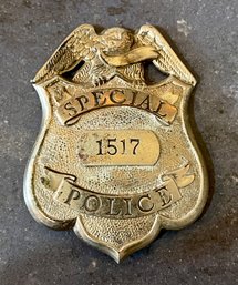 Vintage Silver Special Police 1517 Badge