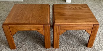 Pair Of Kacey Fine Furniture Oak Side Tables