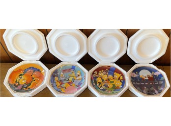 (4) Simpsons Limited Edition Plates By Matt Groening Fine Porcelain Signed And Numbered