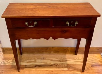 Antique Maple 2 Drawer Skirt Front Hall Table (no Keys)